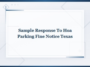 How to Respond to an Hoa Parking Fine in Texas