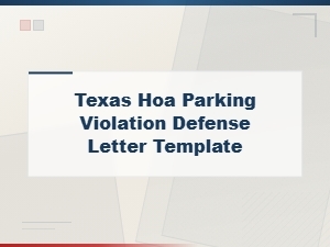 Texas Hoa Parking Violation Defense Letter Template