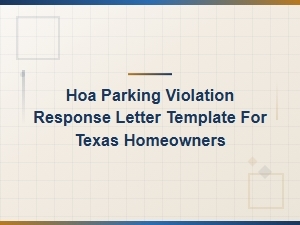Texas Hoa Parking Violation Response Letter Template
