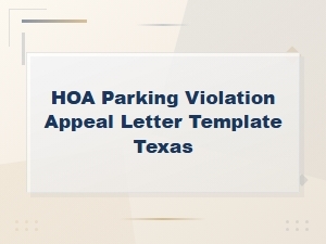 Texas Hoa Parking Violation Appeal Letter Template