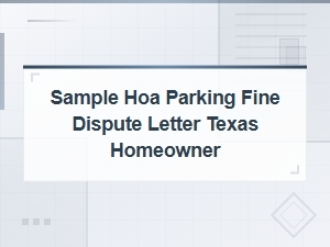 Texas Hoa Parking Fine Dispute Letter Sample for Homeowners