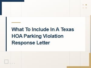 Texas Hoa Parking Violation Response Letter Guide