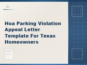 Texas Hoa Parking Violation Appeal Letter Template