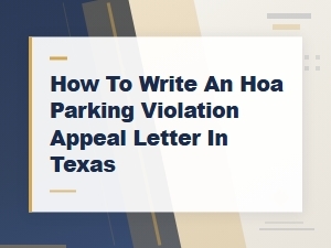 How to Appeal an Hoa Parking Violation in Texas