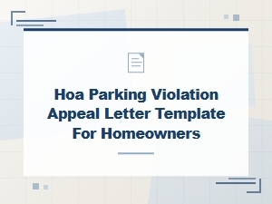Hoa Parking Violation Appeal Letter Template for Homeowners